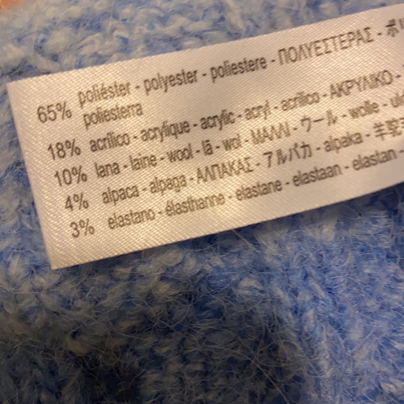 Zara Ombre Cable Knit Button Front Cardigan in Blue Pink - Picture 11 of 11